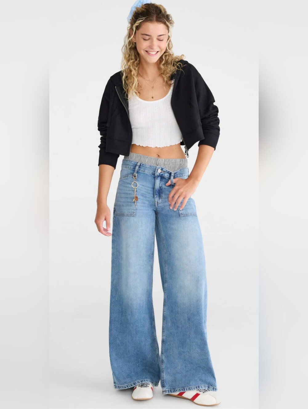 Aeropostale Women's Light Blue Washed Jeans - Super Baggy